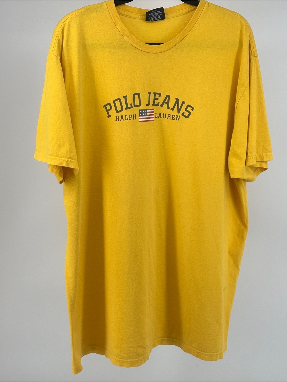Ralph Lauren Polo Jeans Bright Yellow Logo Men’s XL Short Sleeve Tee